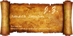 Jakubik Zebulon névjegykártya